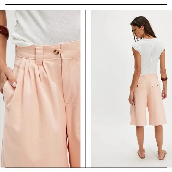 NWT FREE PEOPLE Sadie A-Line Long Shorts size 6 reg $98 - Picture 2 of 10